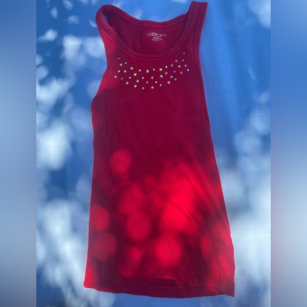 Sequined Cherokee Red Tank